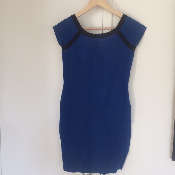 Blue Bandage Dress w/ Black stripe - Picture 1 of 2